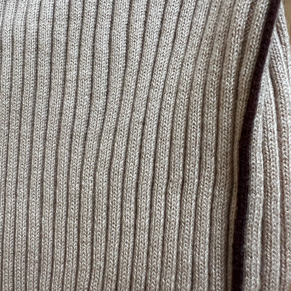 ATM Beige Ribbed Button-Up Women's Sweater - Picture 6 of 6